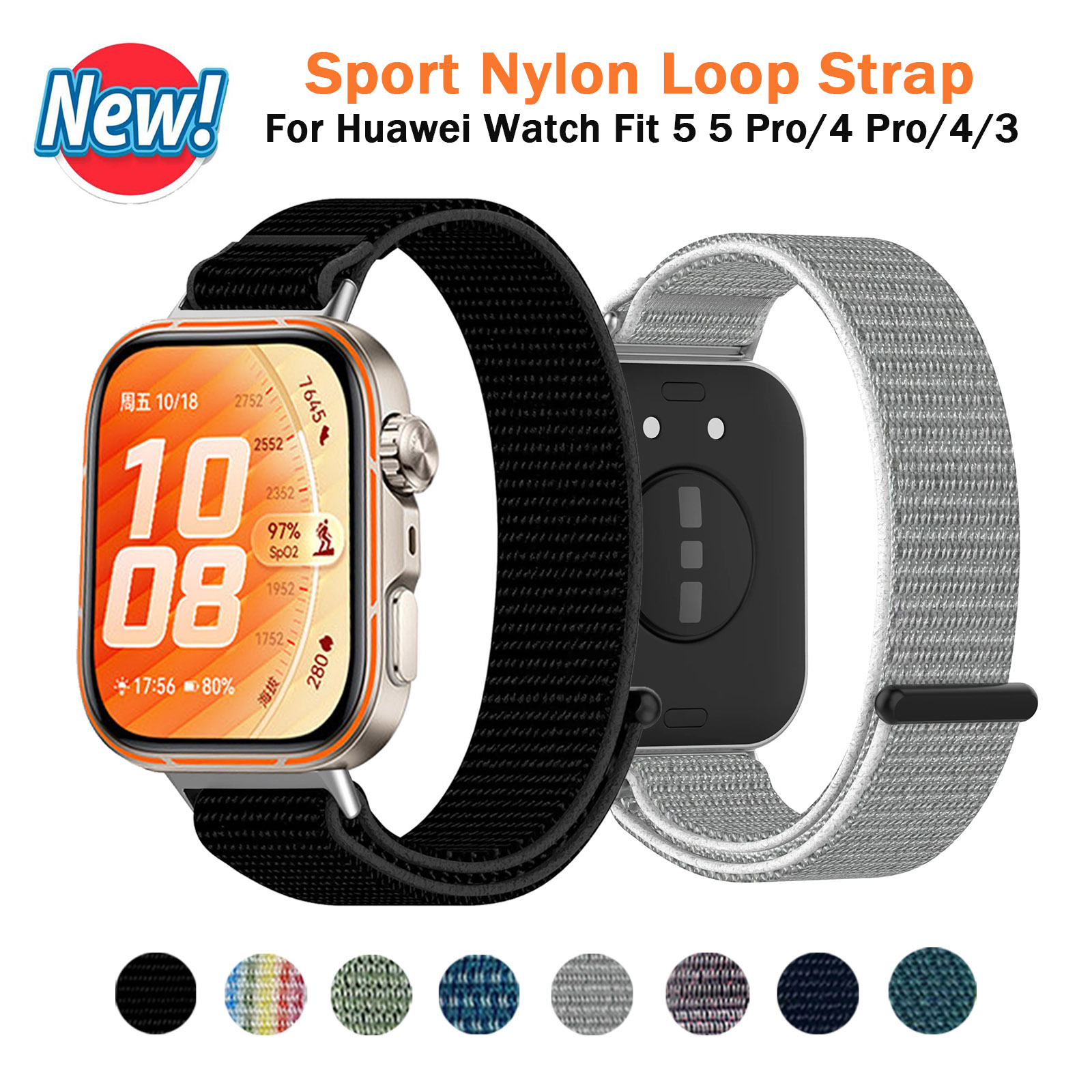 Huawei Smartwatch Watch Fit - Smartwatch nylon band voor Huawei Watch