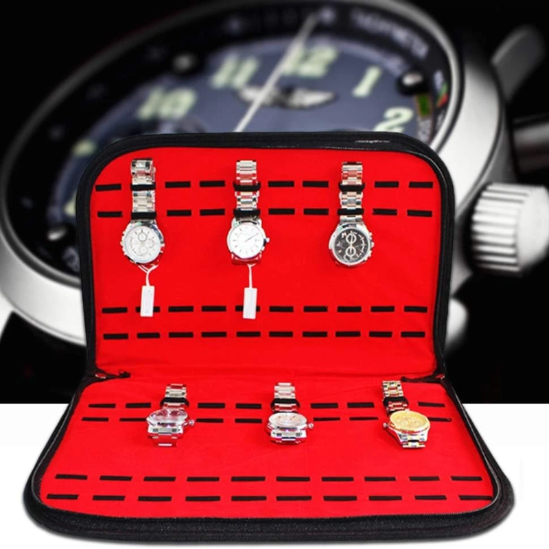 Leather Watch Strap - 20 slots horloge-opbergtas Handig reishorlogetasje Herenhorlogedoos