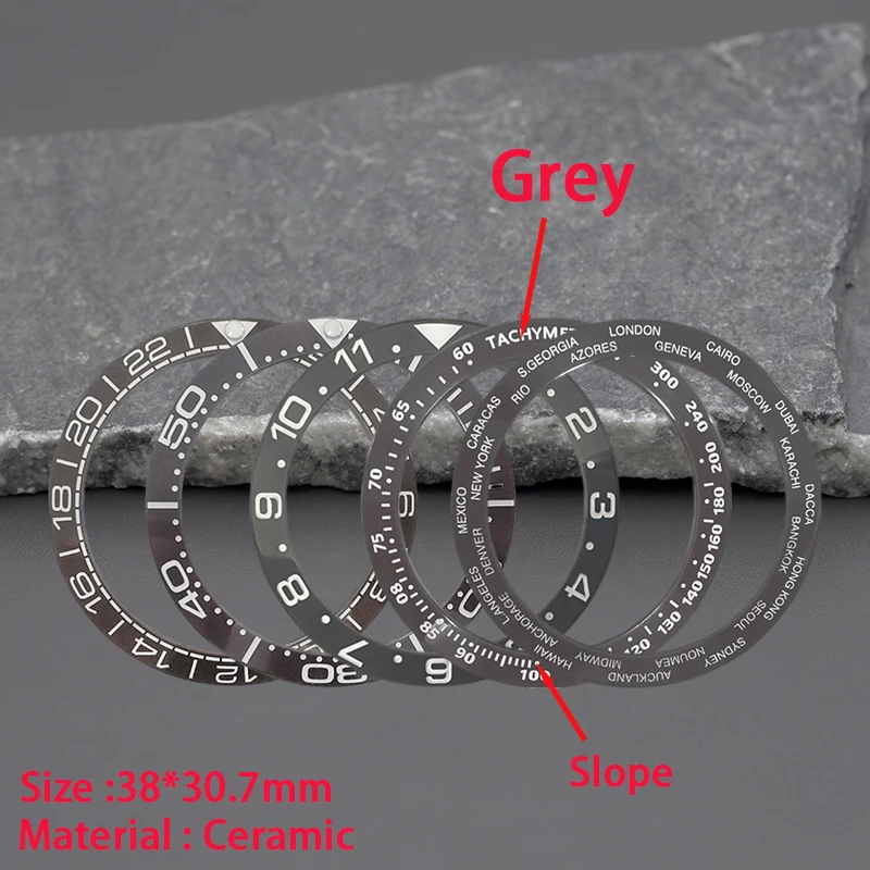 Watches Omega - 38*30.7mm Imitatie Meteorietgrijs Keramische Bezel Insert