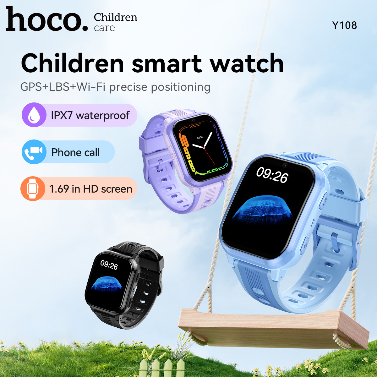 Smartwatch Watches For Kid Girl - HOCO Y108 1.69 inch HD LCD