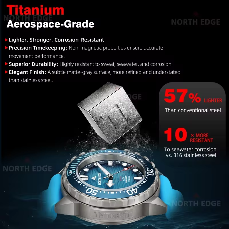 NORTH EDGE Nieuw Ontwerp ABYSS - Solar Powered Watch recensie en prijs