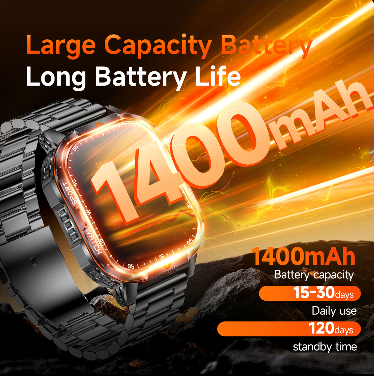 2026 Nieuwe 1400mAh Super Grot - French Connection Watches Smartwatch App recensie en prijs