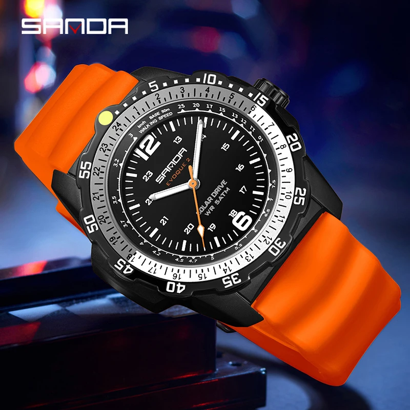 SANDA Nieuw luxe herenhorloge  - Solar Powered Watch recensie en prijs