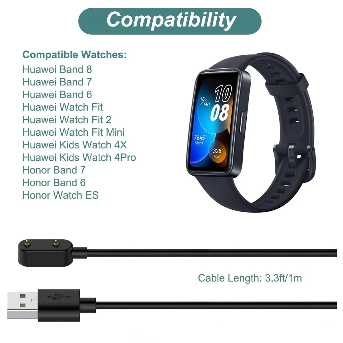 USB Smartwatch Oplader Vervang - Huawei Smartwatch Watch Fit recensie en prijs