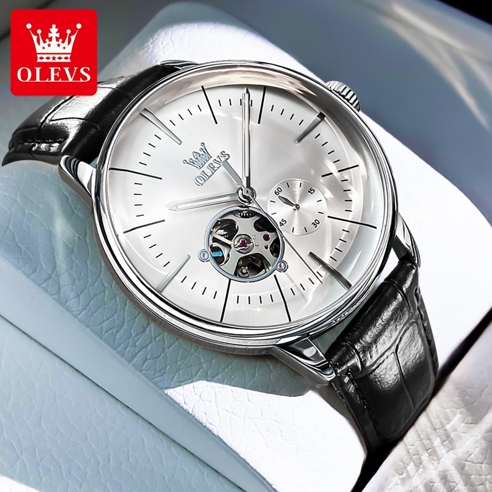 OLEVS 6708 Herenhorloge met le - Leather Watch Strap recensie en prijs