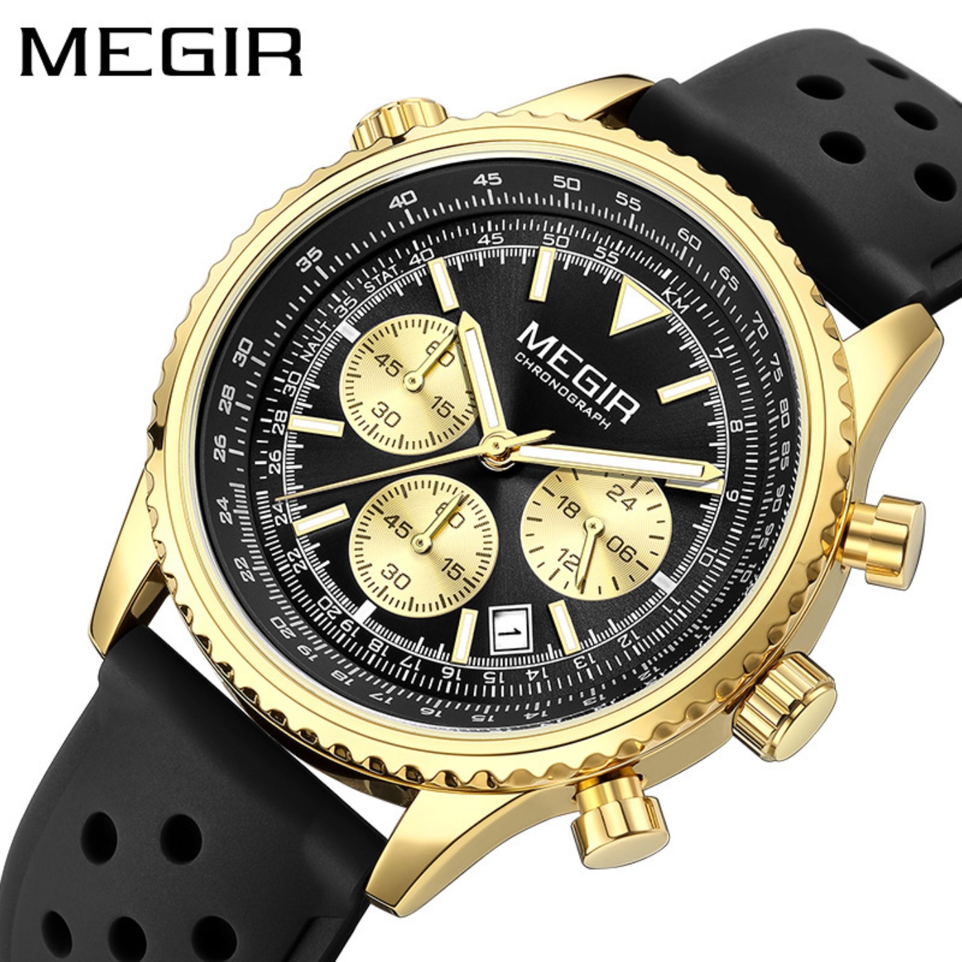 MEGIR Zilver Zwart Quartz Horl - Leather Watch Strap recensie en prijs